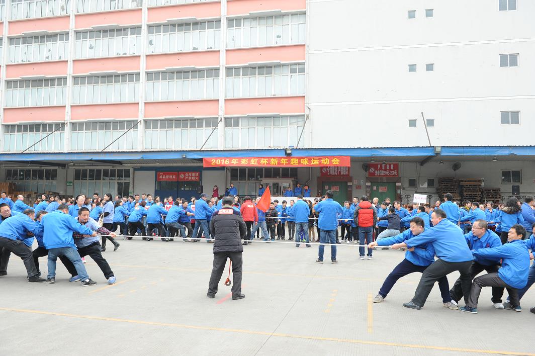 成都乐竞平台_乐竞（中国）集团2016年春节趣味运动会之拔河