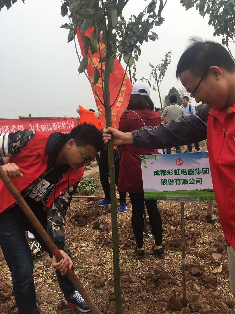 共青团成都乐竞平台_乐竞（中国）集团团委及团员青年代表参加高新区植树节志愿服务活动